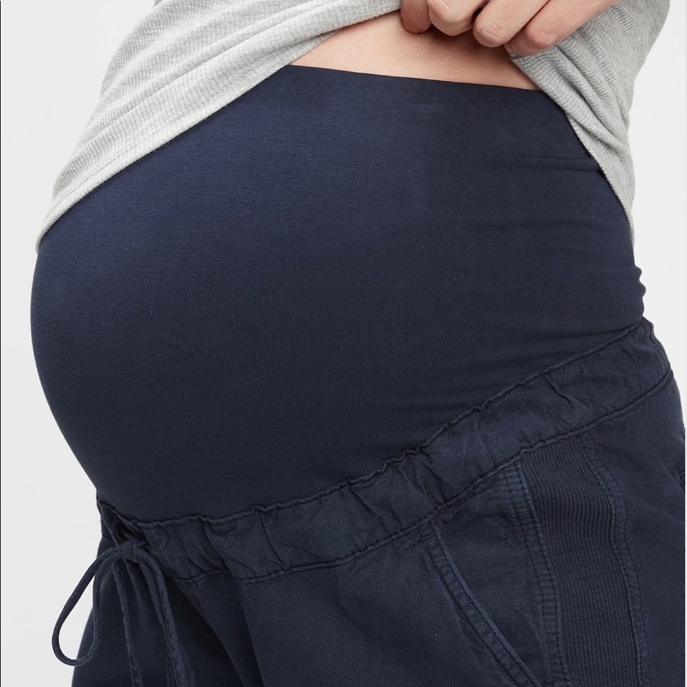 Maternity - Gap navy linen joggers